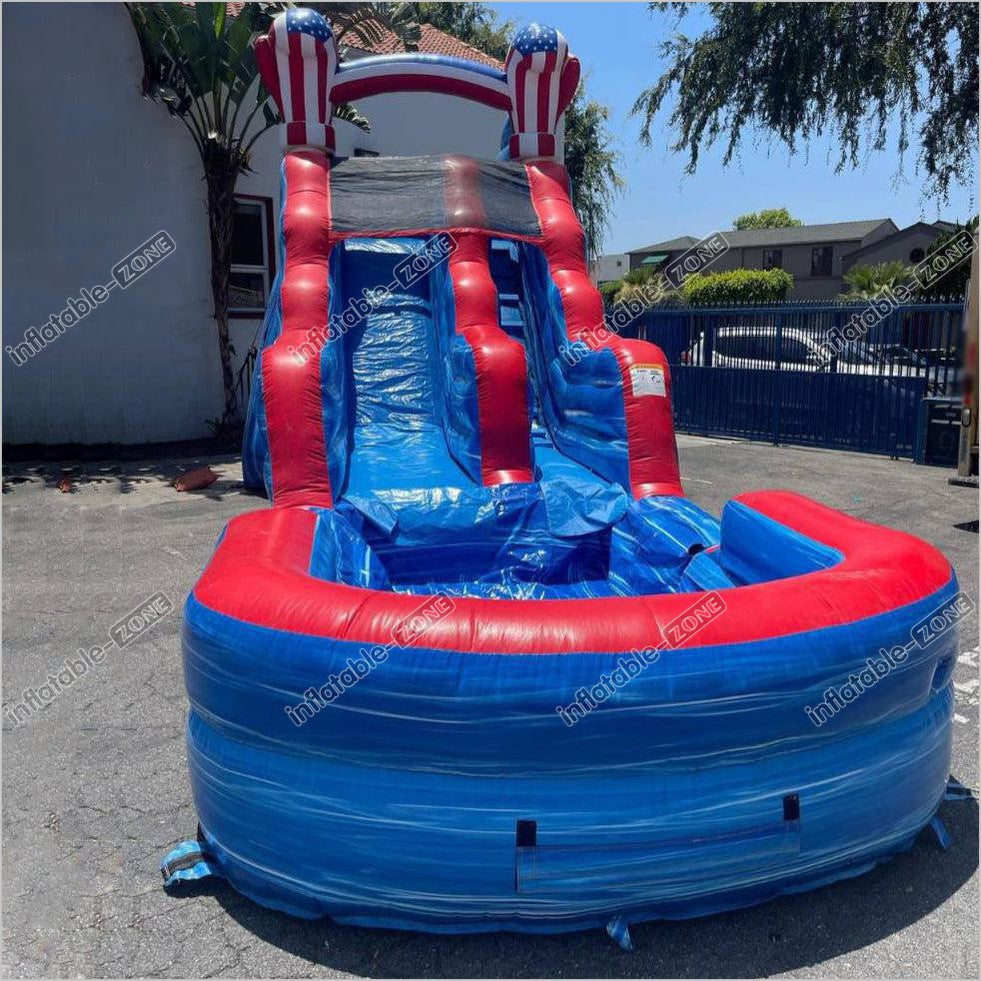 Water Splash Bounce Inflatable Pool Slide Stars Trampoline Giant Slip House Adults - Inflatable-Zone