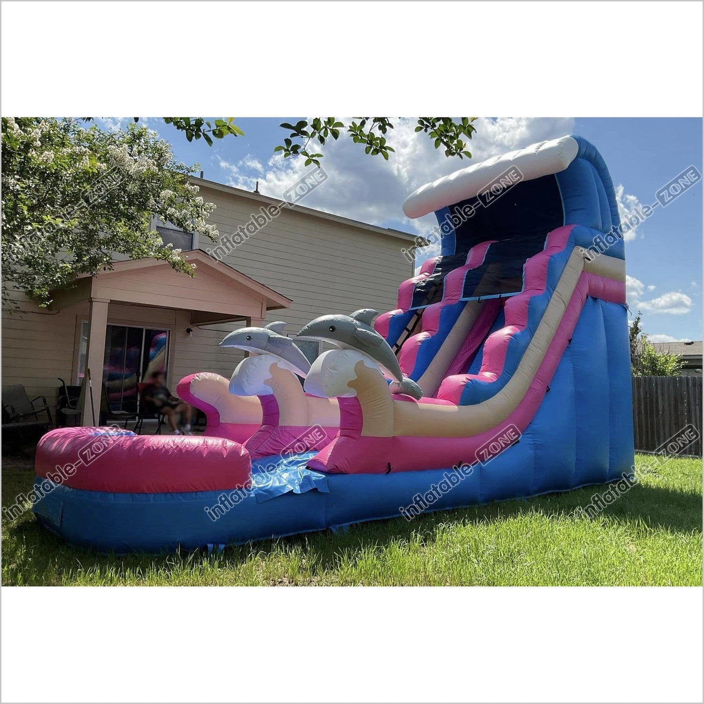 Blow Up Slide Water Inflatables Bounce House Adults And For Pool Double Lane With Slip - Inflatable-Zone