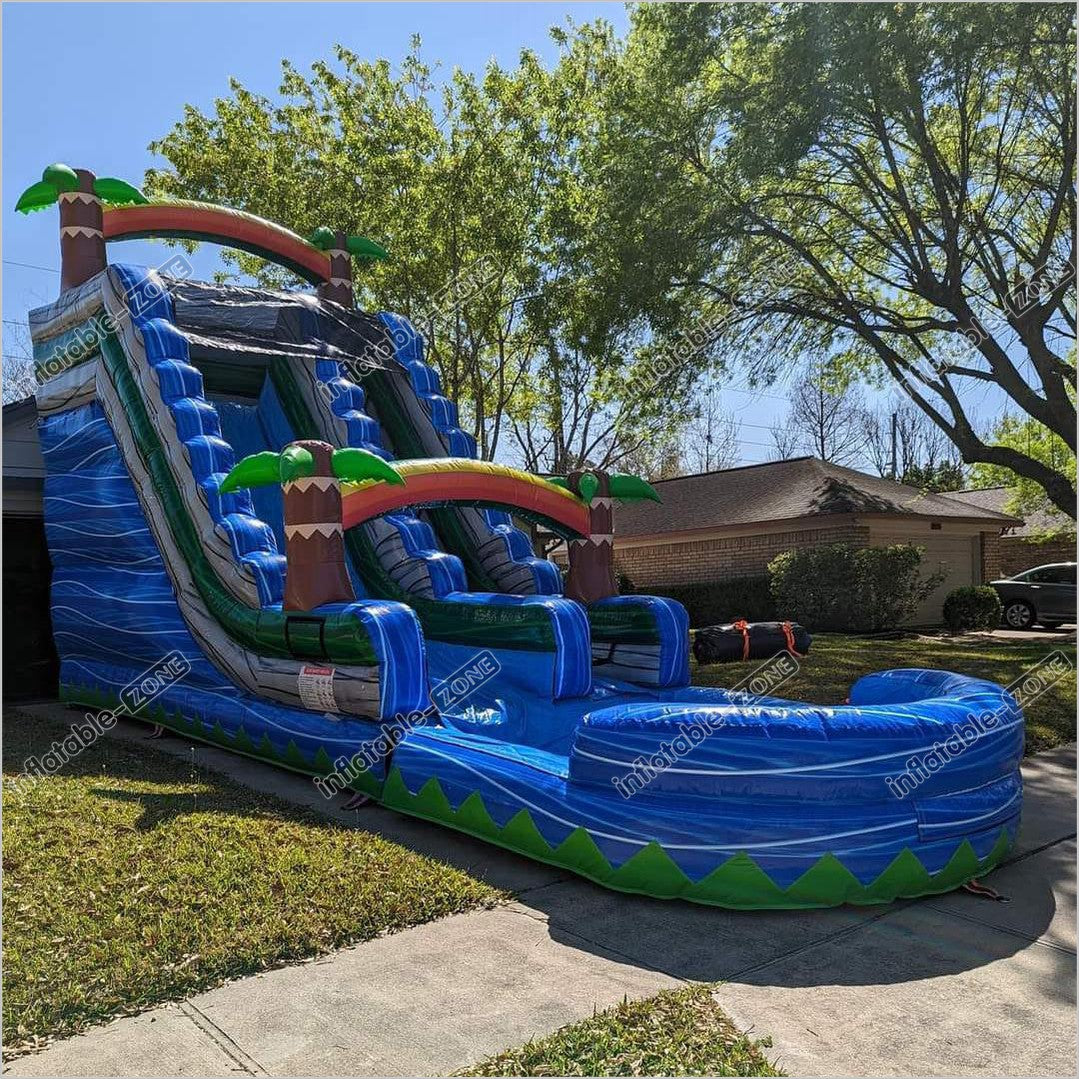 Happy Hop Water Slide Inflatable Pool Waterslide Splash Big Bounce House Combo Commercial - Inflatable-Zone