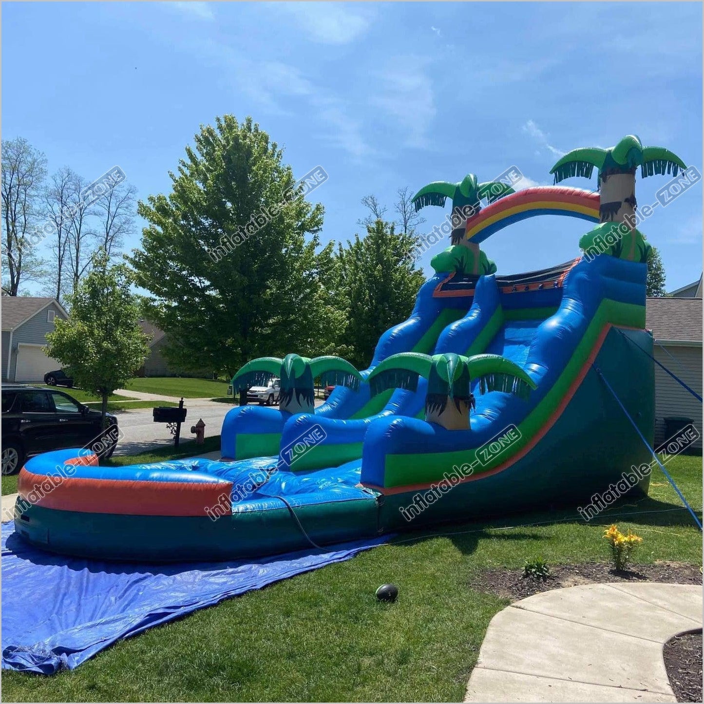 Inflatable Water Slide Near Me Outdoor Slides Splash Bouncy Castle Jumbo Happy Inflatable Play Splash - Inflatable-Zone
