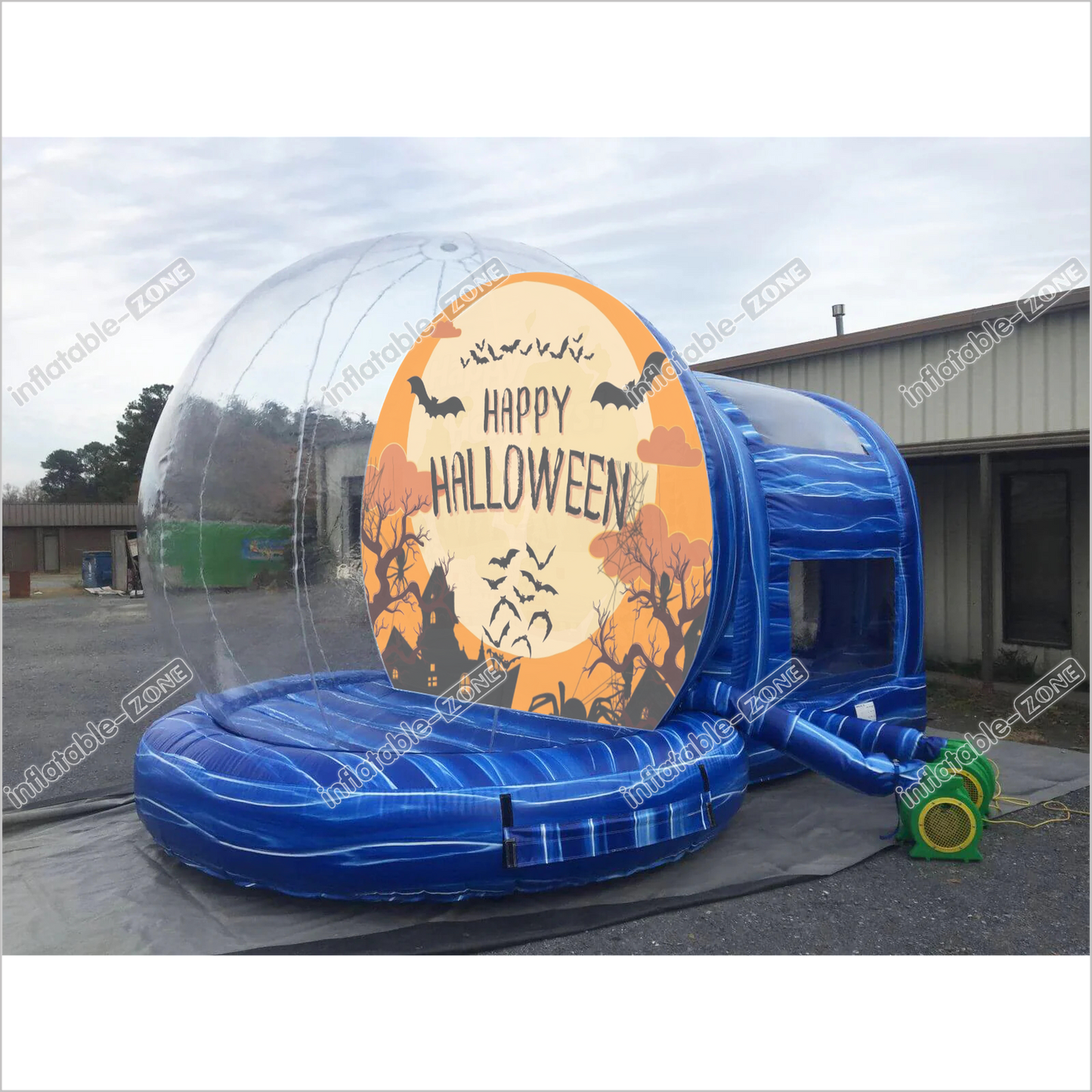 Halloween Haunted Snow Globe Inflatable Airquee Snow Globe Outdoor Inflatable Snow Globe With Blowing Snow - Inflatable-Zone
