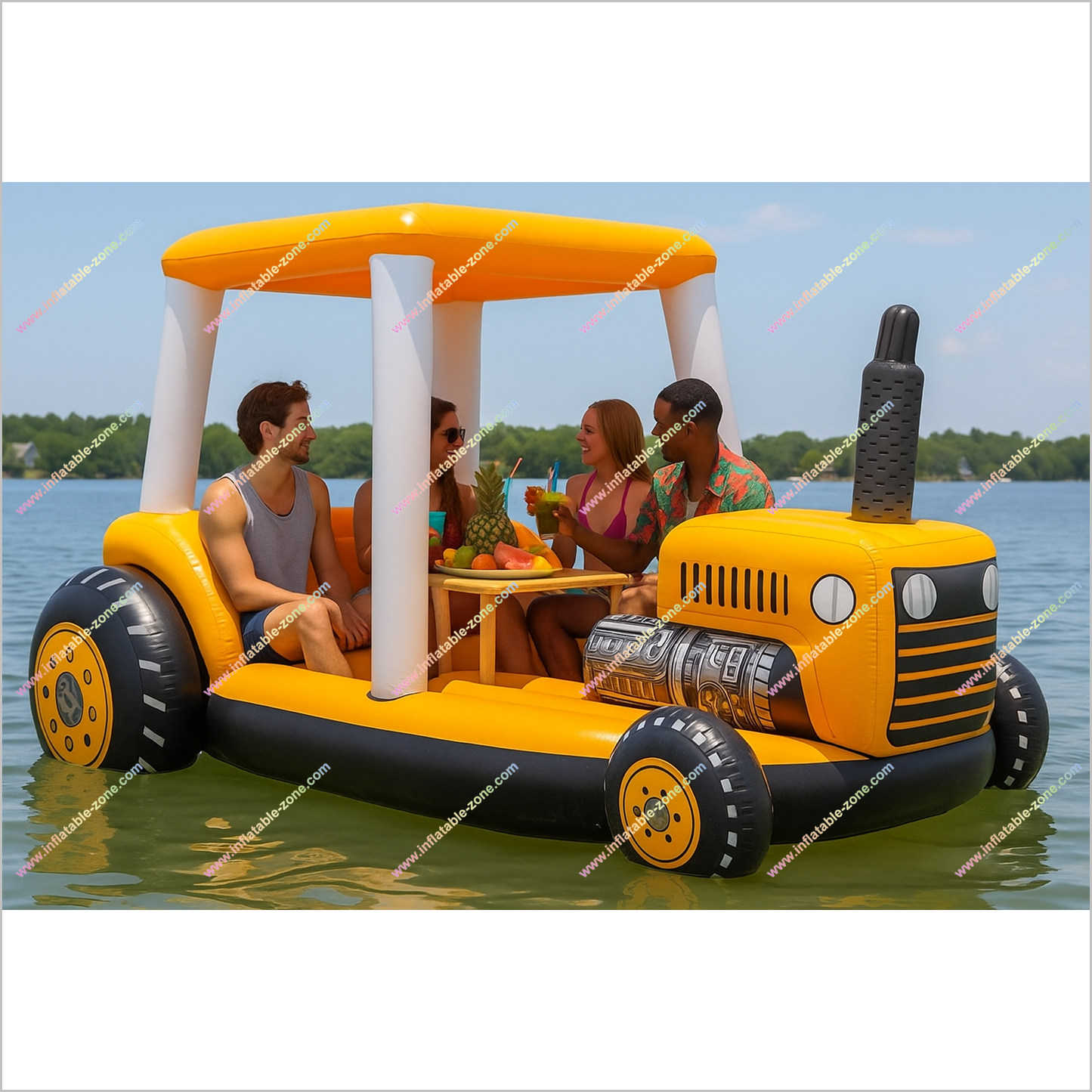 Floating Party Inflatable Tractor Float Fun Under The Sun Inflatable Tractor Lake Float For Group Hangouts