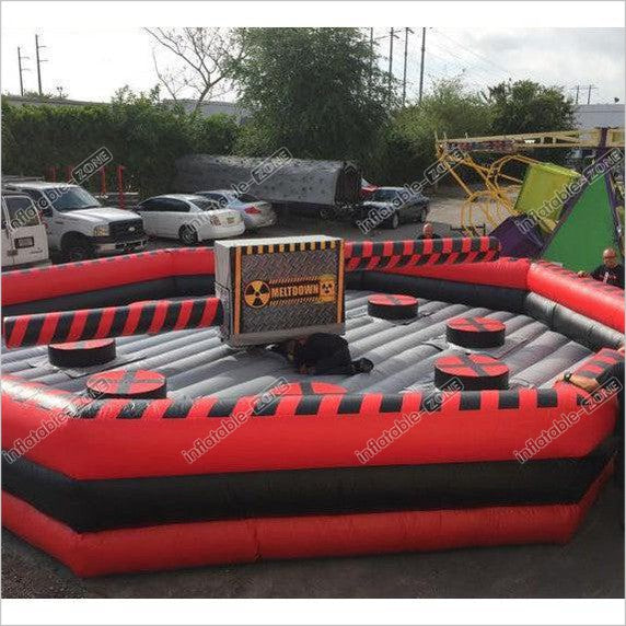 Red Interactive Toxic Meltdown Inflatable Ride Challenge game Inflatable Wipeout Game With Mechanical - Inflatable-Zone