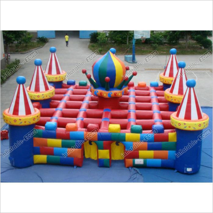 Colourful Circus Big Inflatable Maze Sport Game Outdoor Inflatable Sport Games