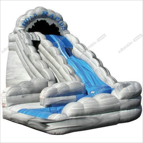 Dual Lane Curved Kids Inflatable Water Slide With Landing