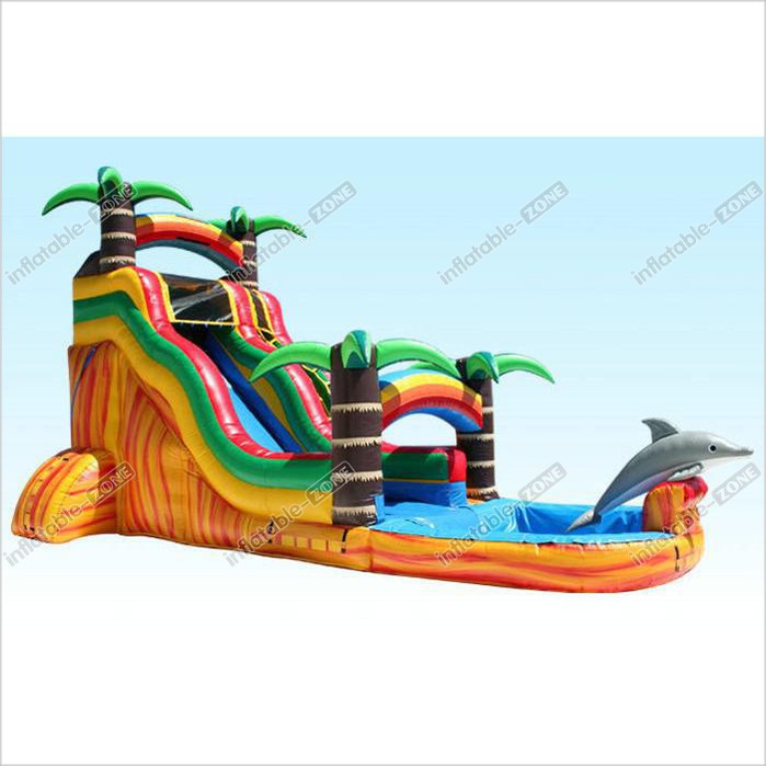 Water Park 2 In 1 Pool Kids Inflatable Water Colorful Slide Fire Retardant For Outdoor Activities