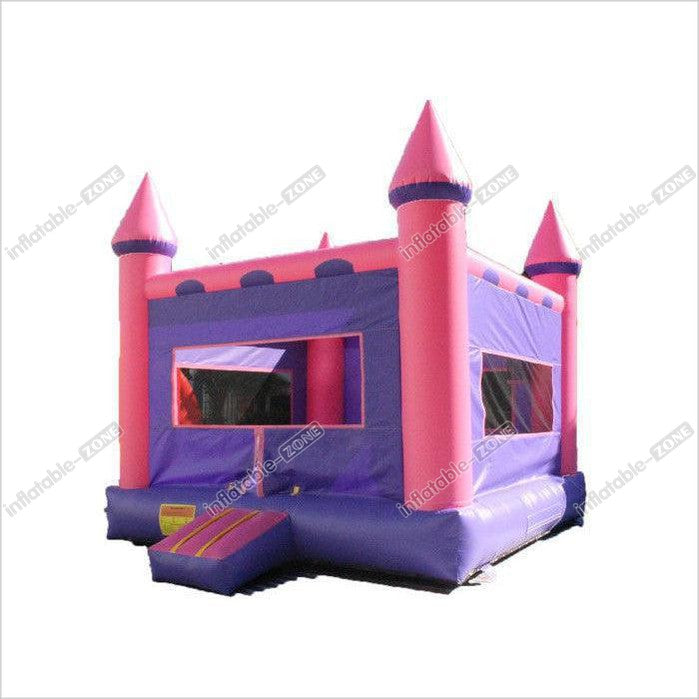 Purple And Pink Inflatable Bounce House / Blow Up Trampoline With Basketball Frame