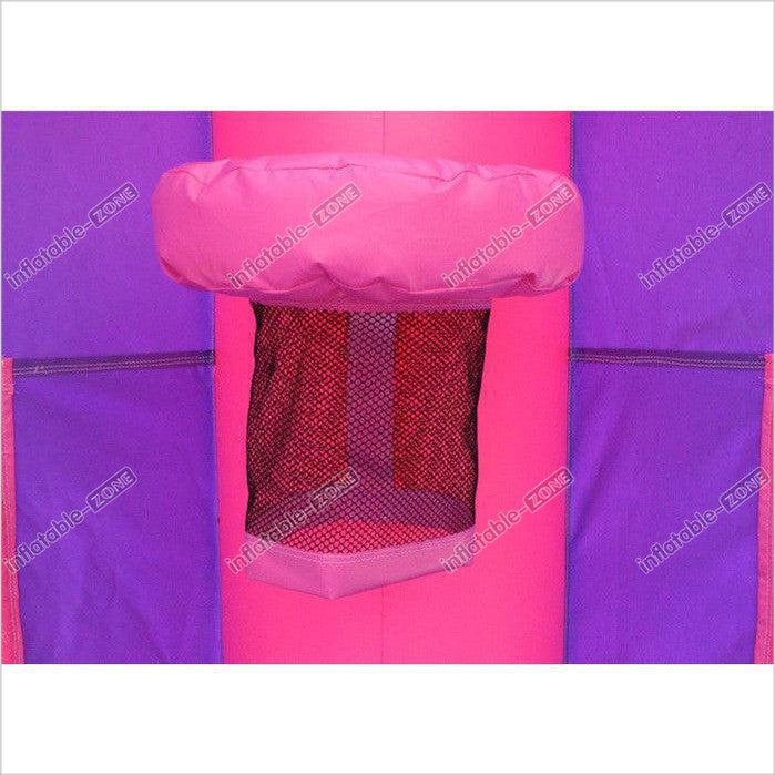 Purple And Pink Inflatable Bounce House / Blow Up Trampoline With Basketball Frame