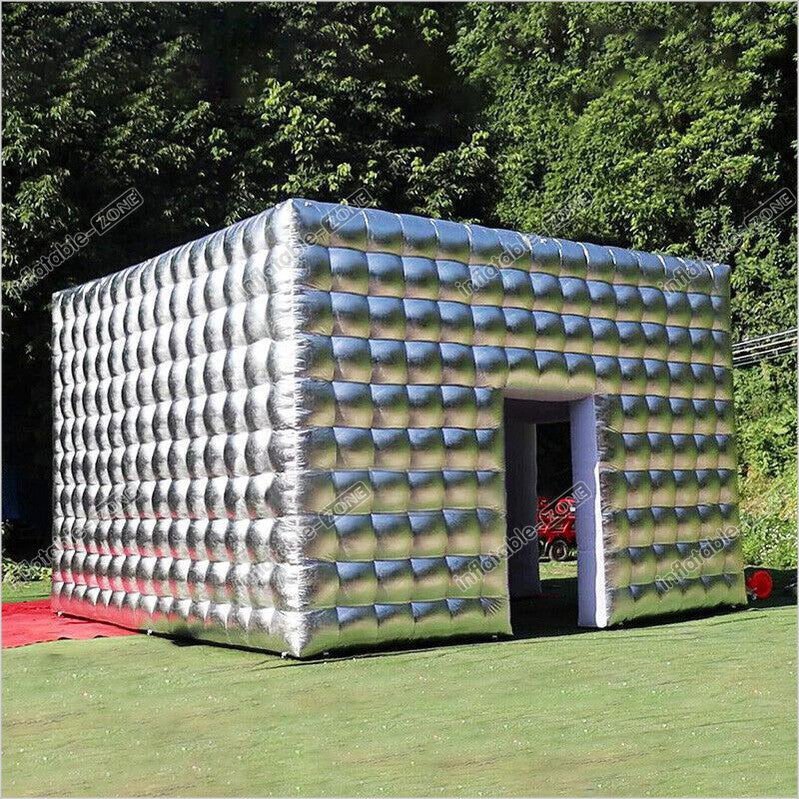 Giant Silver Commercial Inflatable Cube Tent for Party Events Outdoor Inflatable Party Tent Inflatable Nightclub - Inflatable-Zone