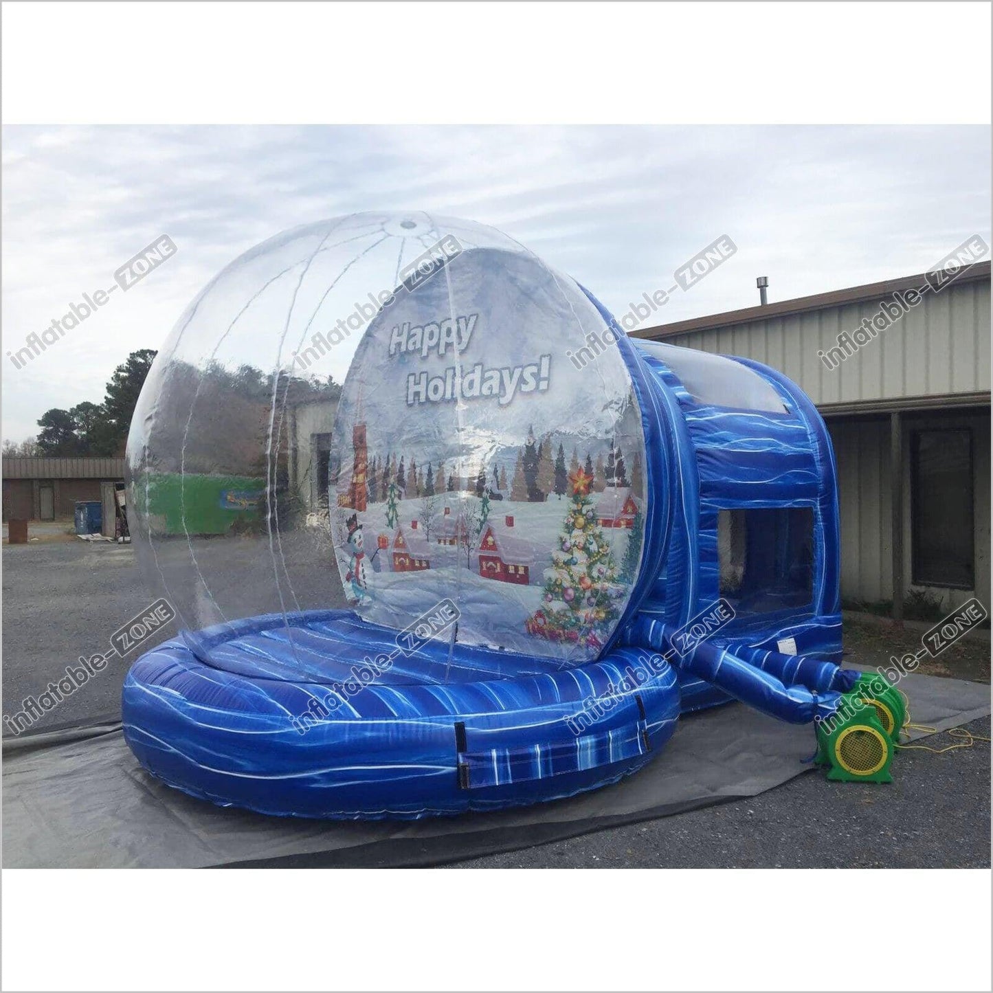 Christmas Inflatable Snow Globe Inflatable Human Snow Globe With Tunnel Photo Booth - Inflatable-Zone