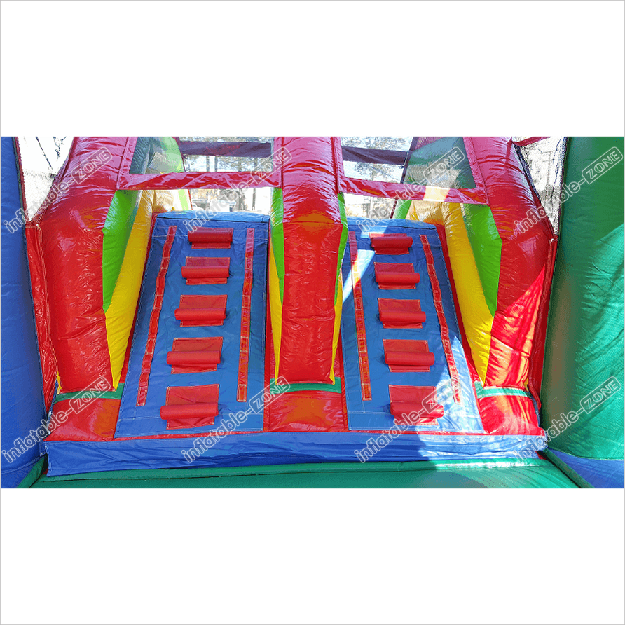 Double Lanes Inflatable Water Bounce House Combo Durable Attractive Water Slide Bounce Castle Jumper - Inflatable-Zone