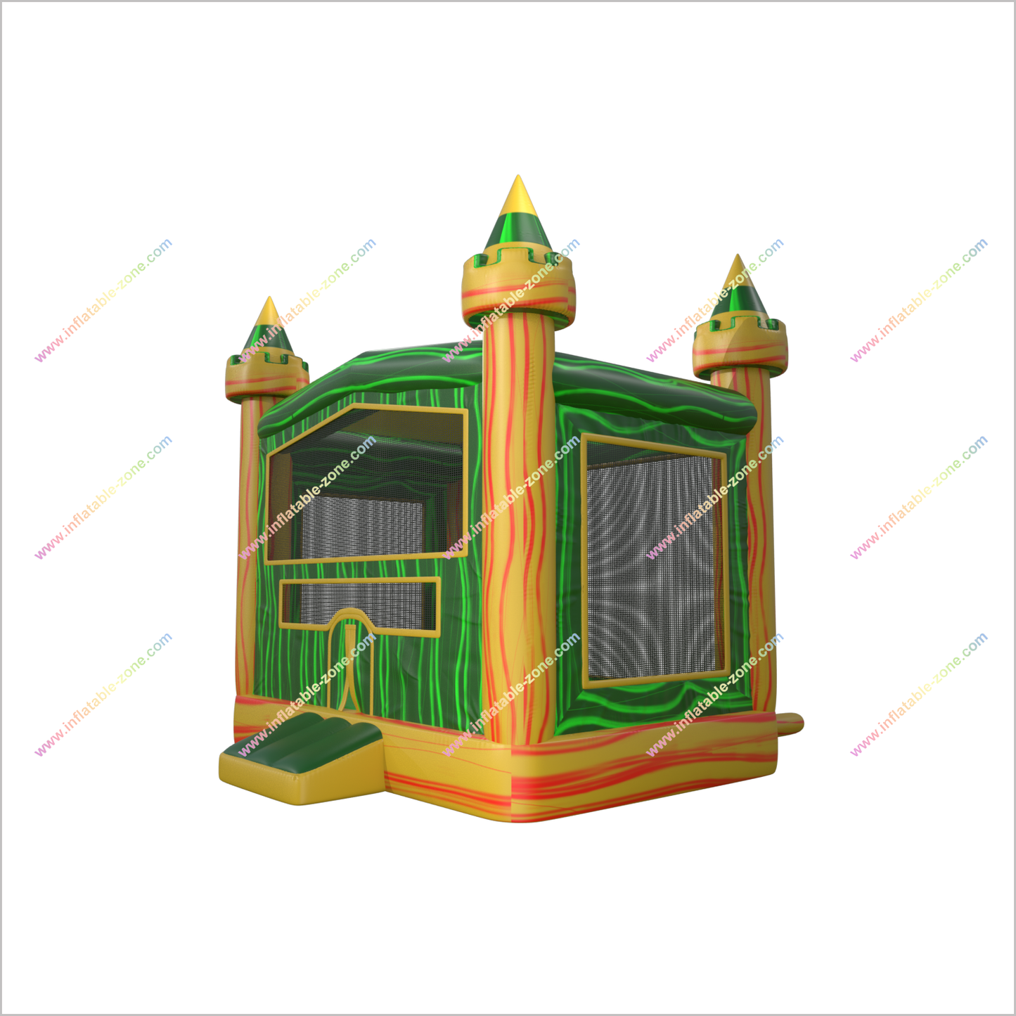 Jungle Castle Inflatable Bouncing House Marble Yellow And Green Inflatable Jumper Party Equipment Rental - Inflatable-Zone