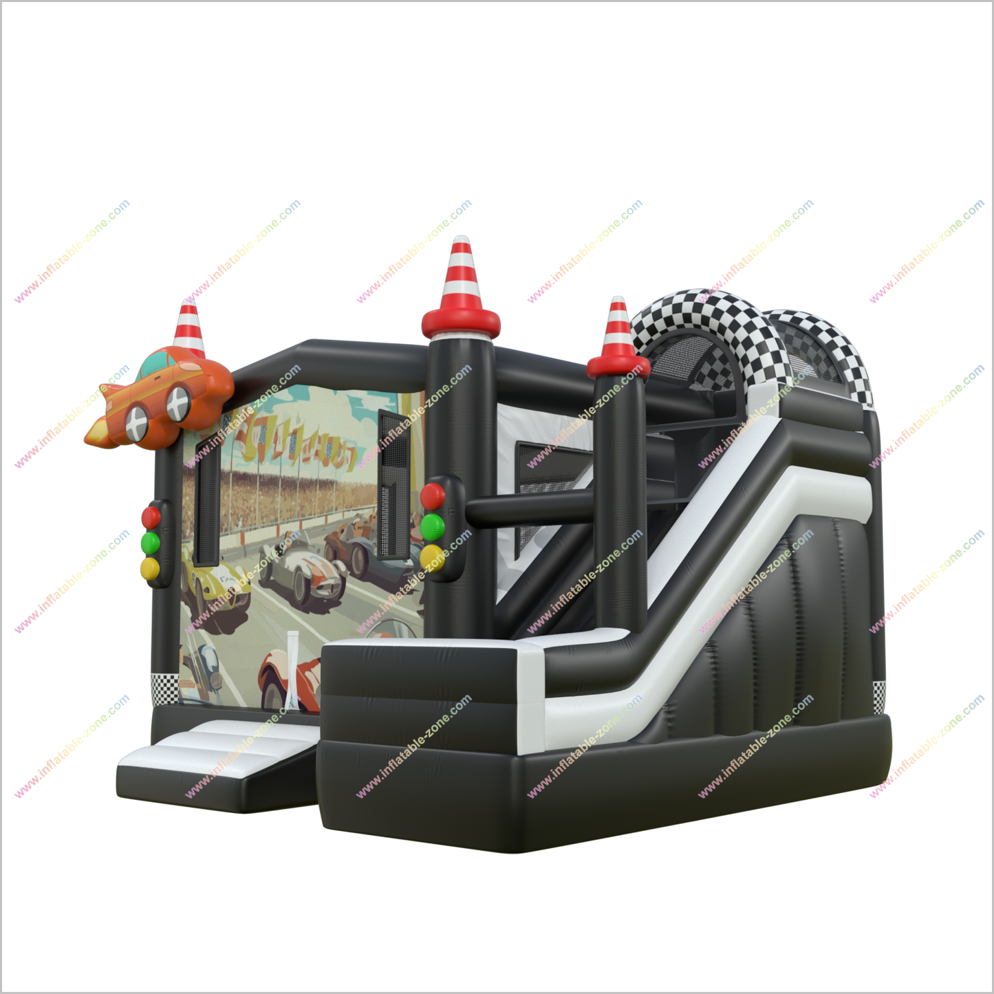 Cars Theme Party Bounce House Slide Rental Inflatable Combos Jumping Castle With A Slide - Inflatable-Zone