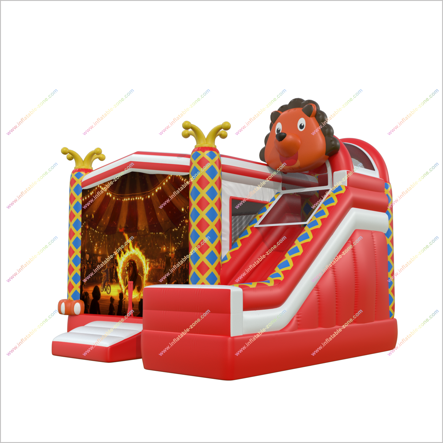Circus Clown Inflatable Bounce House And Slide Combo Jumpers For Rent Happy Hop Bouncy Castle With Slide - Inflatable-Zone