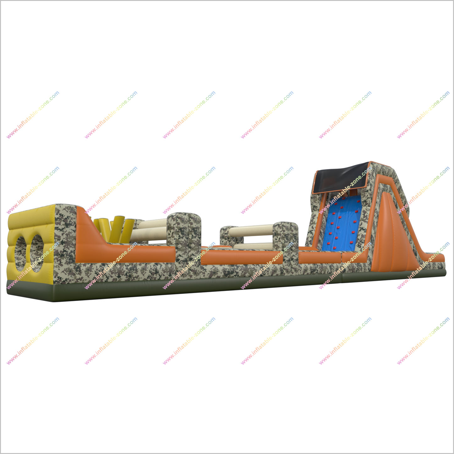 Slip N Slide Obstacle Course Inflatable Camo Obstacle Course Assault Course Inflatable Hire Near Me - Inflatable-Zone