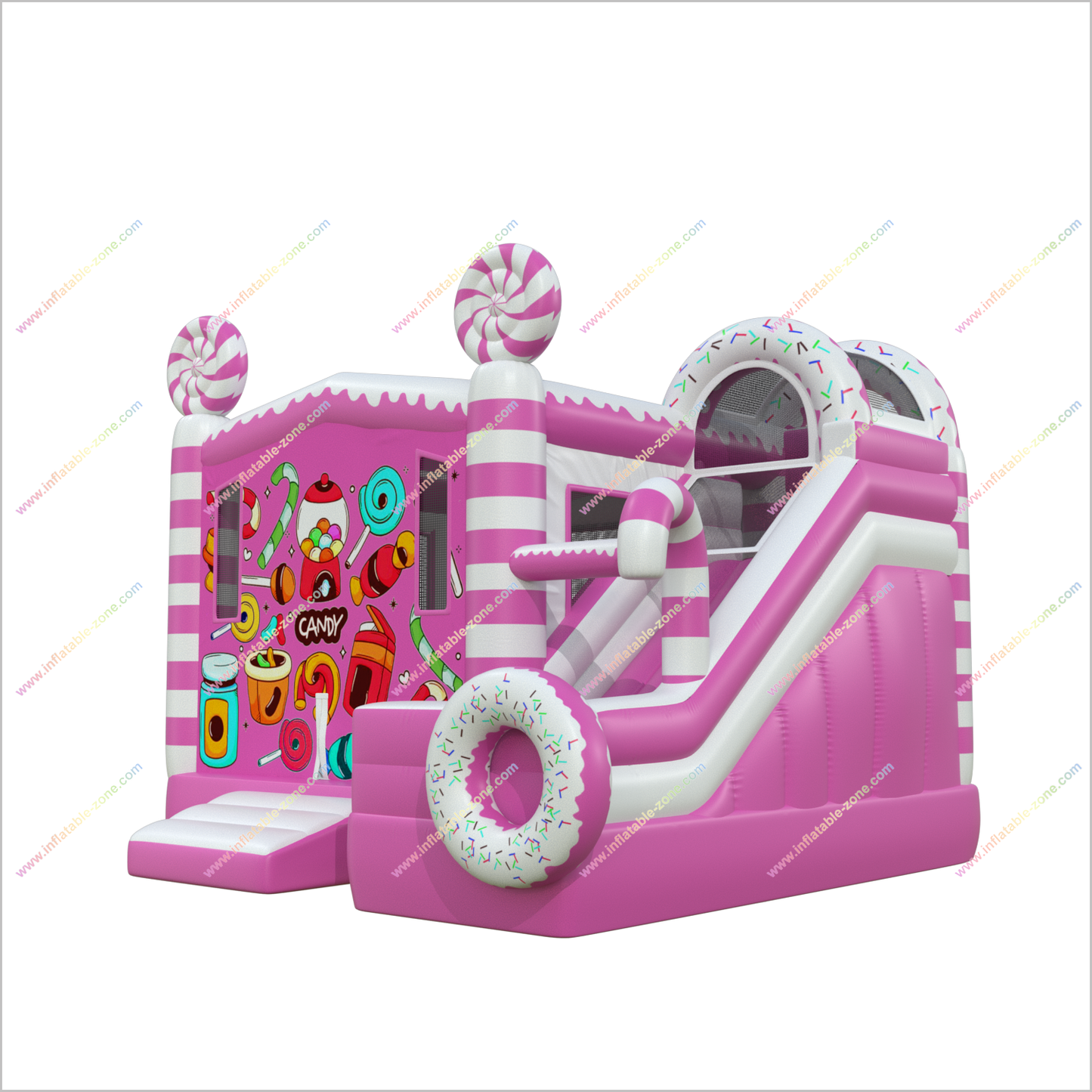 Candy Land Theme Party Slide And Bounce House Combo Rentable Inflatables Near Me Bouncy Castle With A Slide - Inflatable-Zone