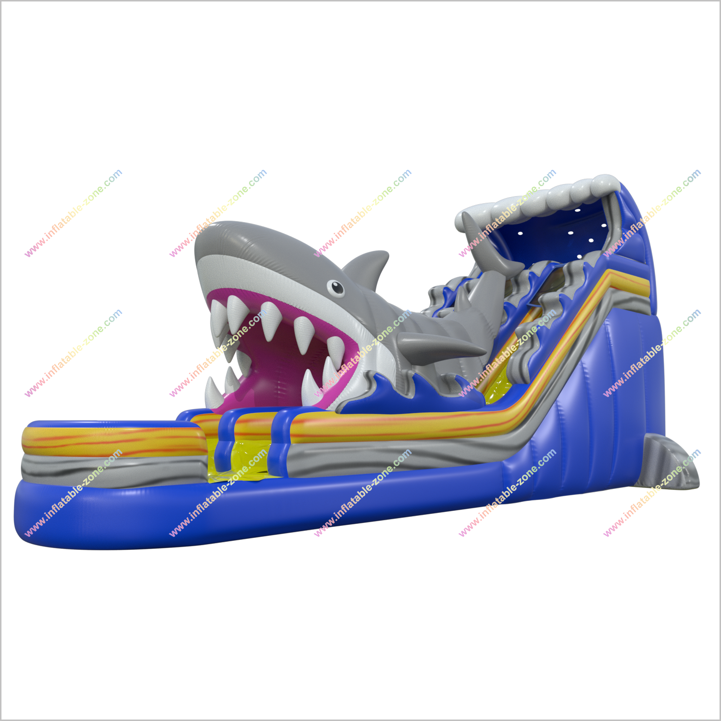 Giant Shark Inflatable Pool Water Slide Sunny Fun Entertainment Inflatable Dual Lane Water Slide For Yard - Inflatable-Zone