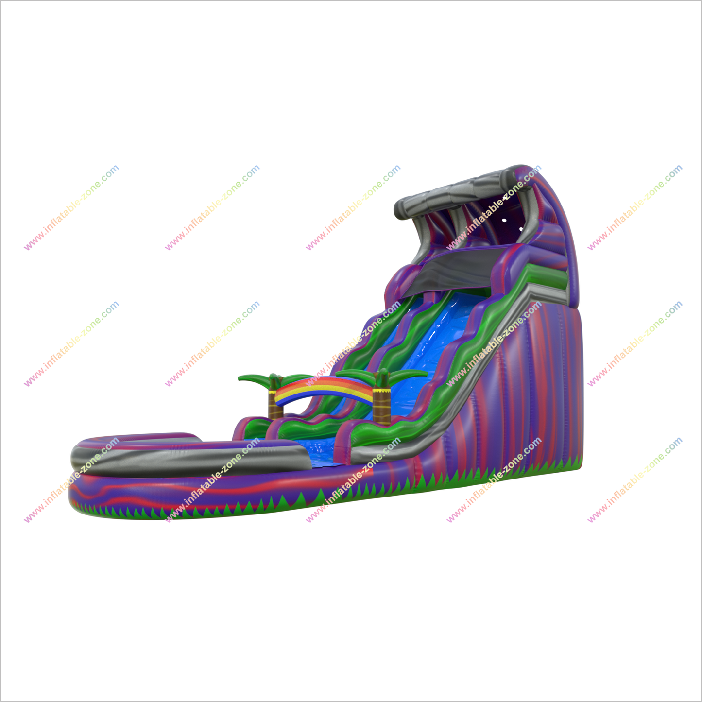 Purple Tropical Crush Inflatable Waterslide Pool Blow Up Party Jump And Slide Inflatables Near Me - Inflatable-Zone