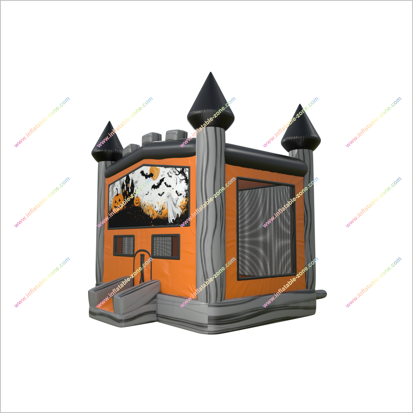 Small Commercial Bouncy Castle Ghost Face Pumpkin Halloween Theme Bounce House Indoor Inflatable Play Area - Inflatable-Zone