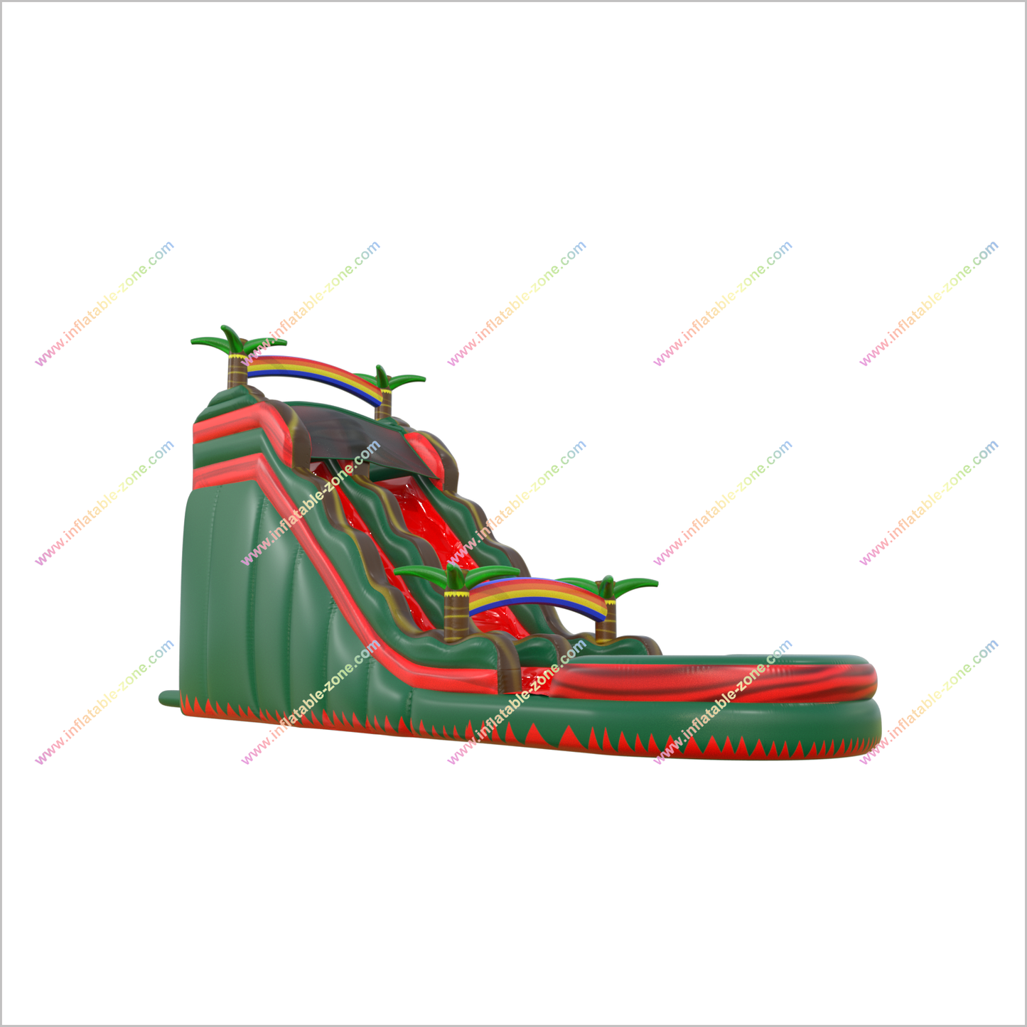 Sunny Fun Tropical Inflatable Water Slide Large Commercial Jumping Castle Single Lane Waterslide For Pool - Inflatable-Zone