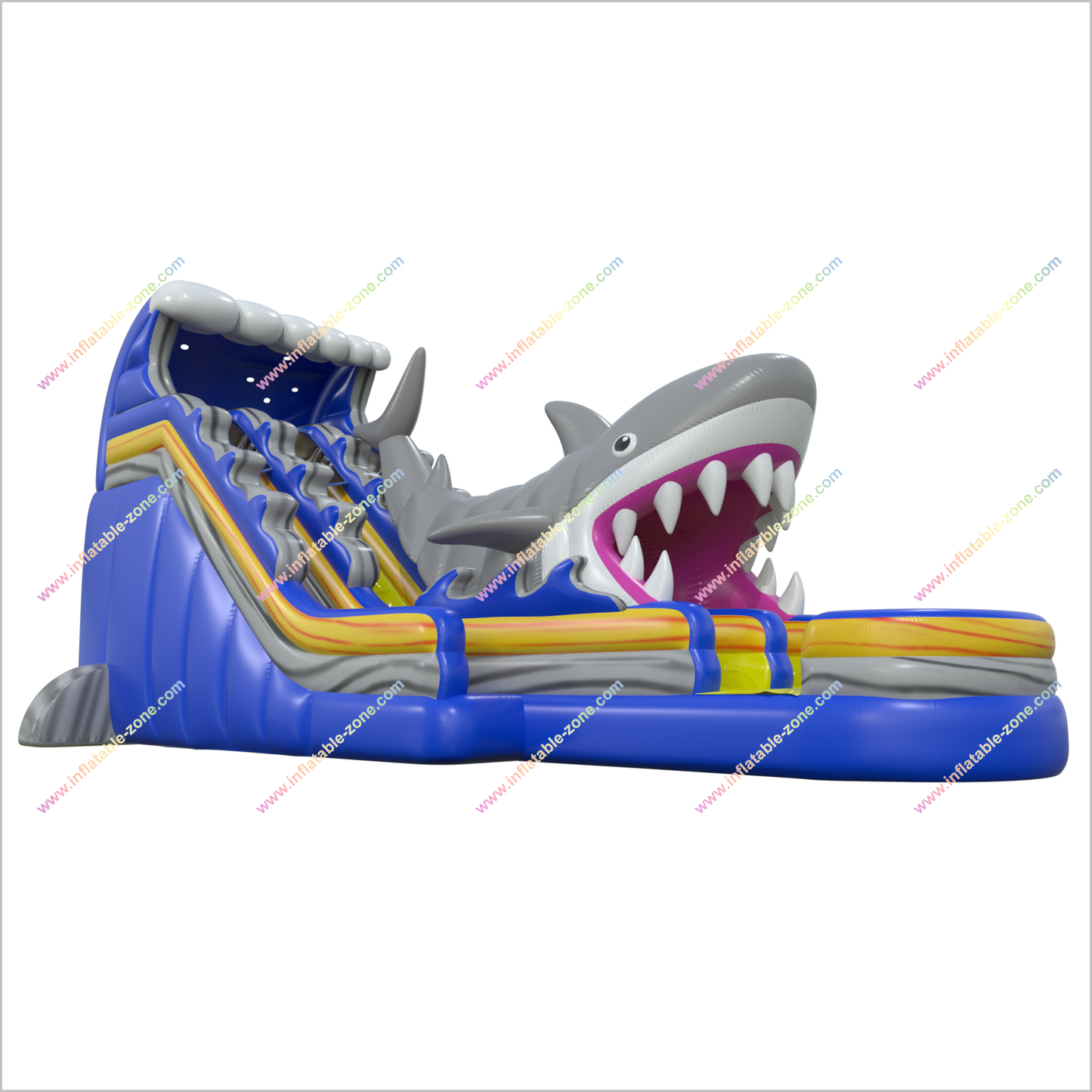 Giant Shark Inflatable Pool Water Slide Sunny Fun Entertainment Inflatable Dual Lane Water Slide For Yard - Inflatable-Zone