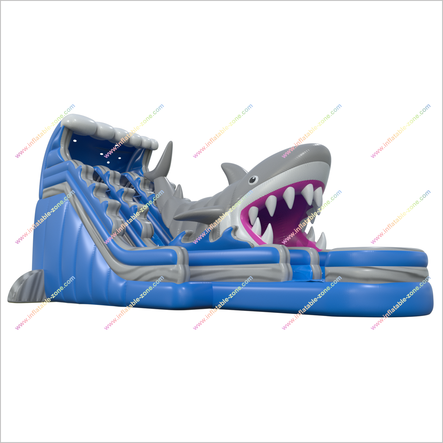 Blow Up Shark Water Slide Inflatable Splash Pool Waterslide Large Slip And Slide Inflatable Play Center - Inflatable-Zone