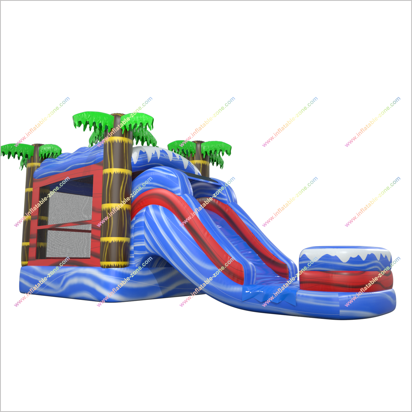 Rent A Bouncy Castle Combo Jumper Palm Tree Bounce House With Slide Small Inflatable Pool - Inflatable-Zone