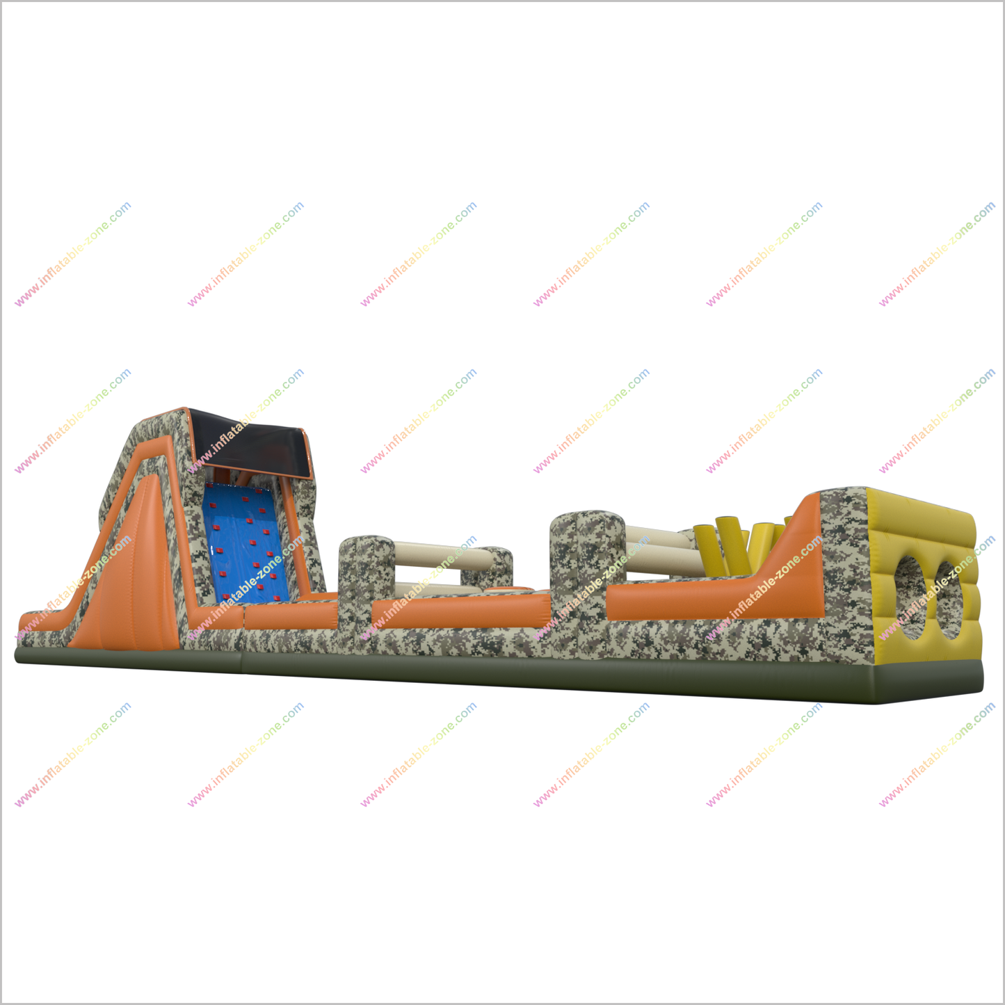 Slip N Slide Obstacle Course Inflatable Camo Obstacle Course Assault Course Inflatable Hire Near Me - Inflatable-Zone