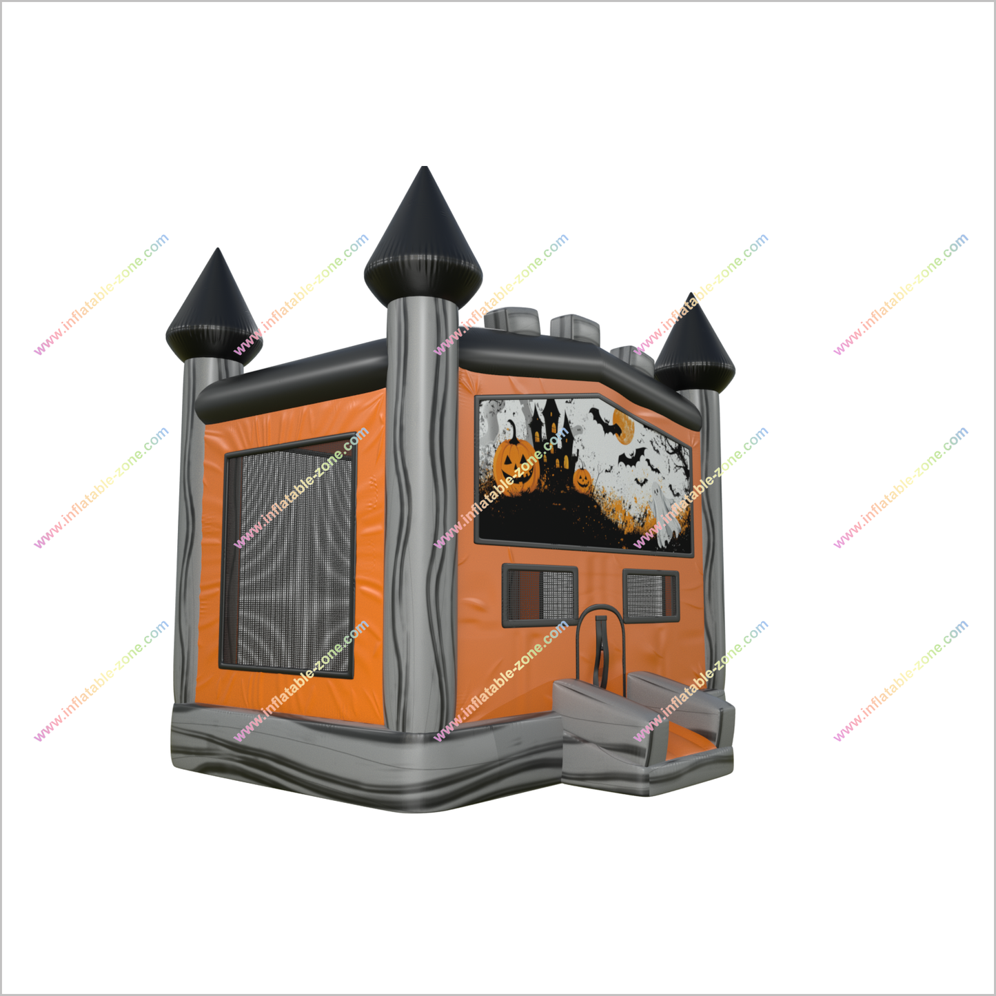 Small Commercial Bouncy Castle Ghost Face Pumpkin Halloween Theme Bounce House Indoor Inflatable Play Area - Inflatable-Zone