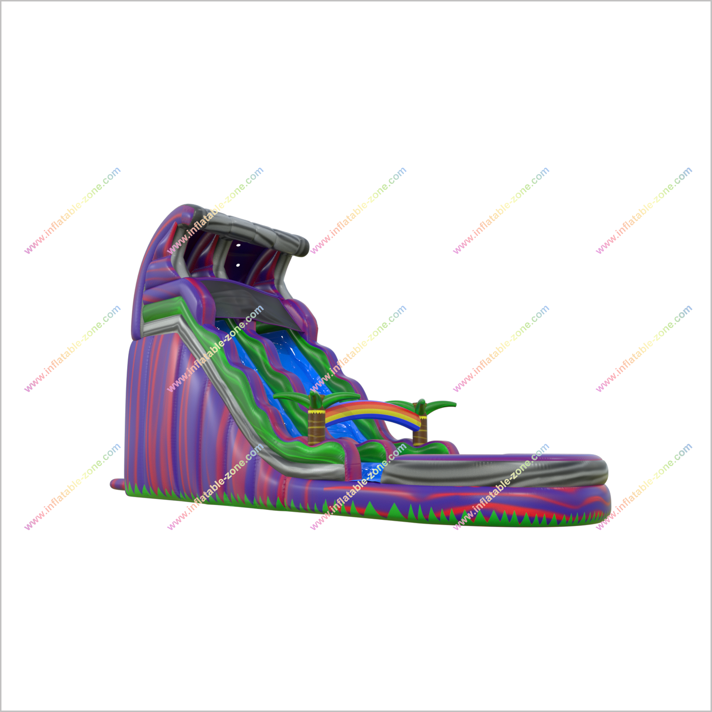 Purple Tropical Crush Inflatable Waterslide Pool Blow Up Party Jump And Slide Inflatables Near Me - Inflatable-Zone