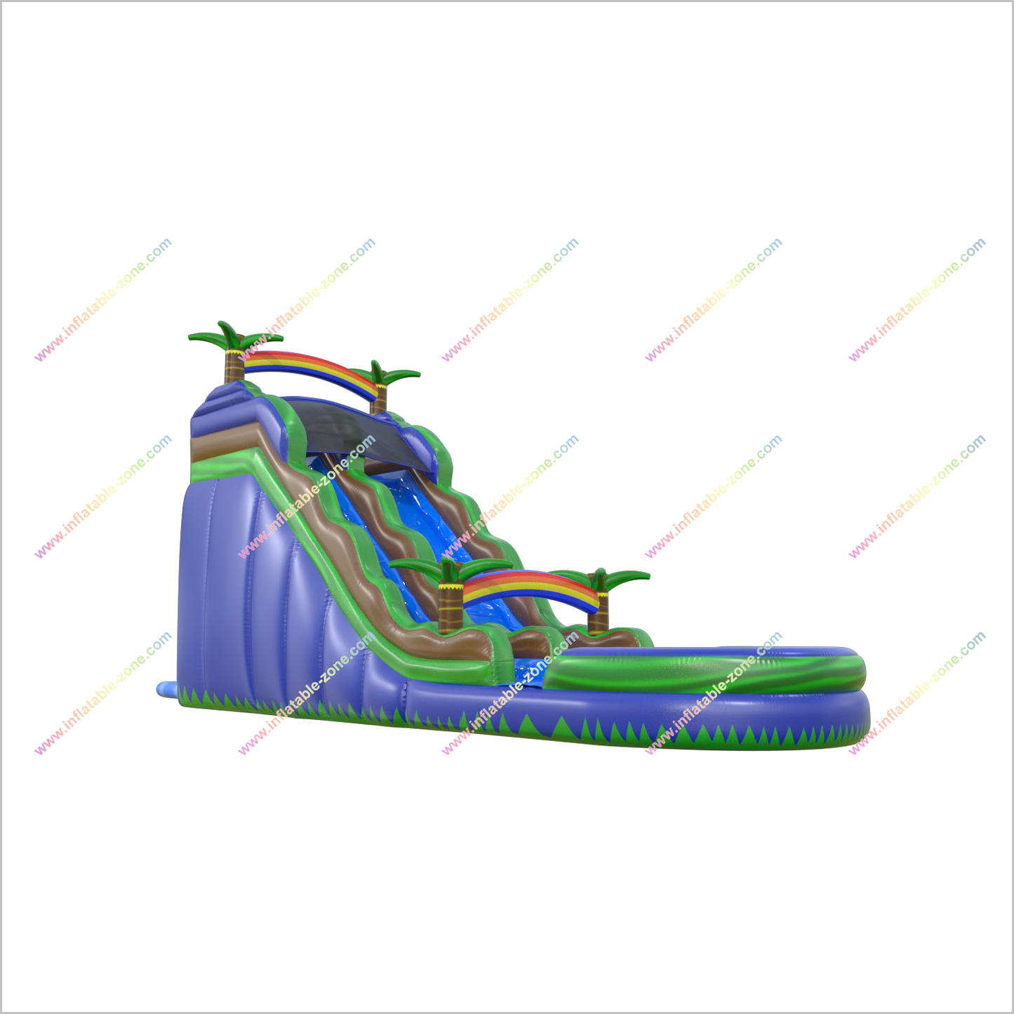 Inflatable Jungle Water Slide Bouncy Jump Castle Bouncer Outdoor Inflatable Palm Trees Water Slide Pool - Inflatable-Zone