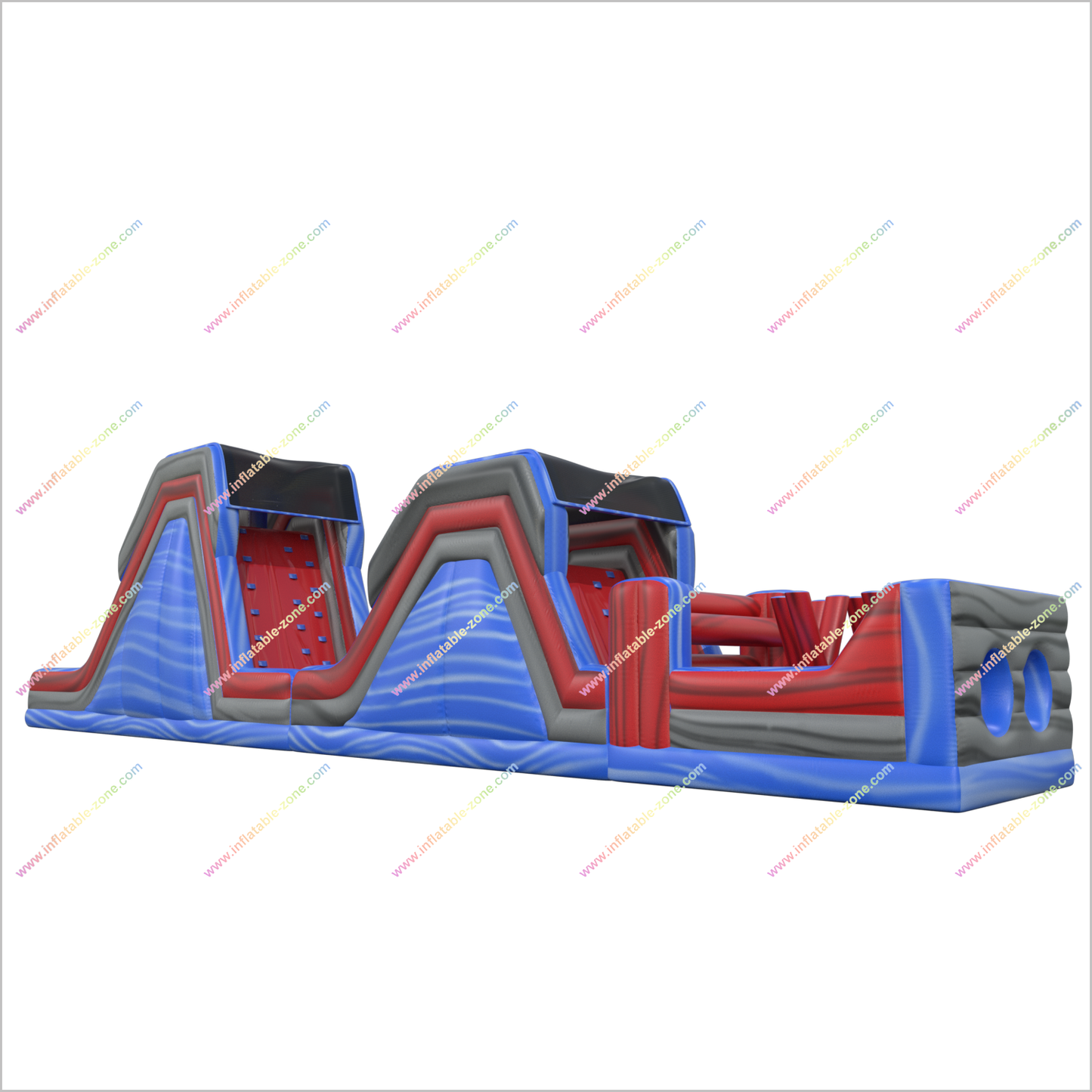 Blue Rush Lava Obstacle Course Birthday Party Commercial Jumping Inflatable Mega Obstacle Course For Backyard - Inflatable-Zone