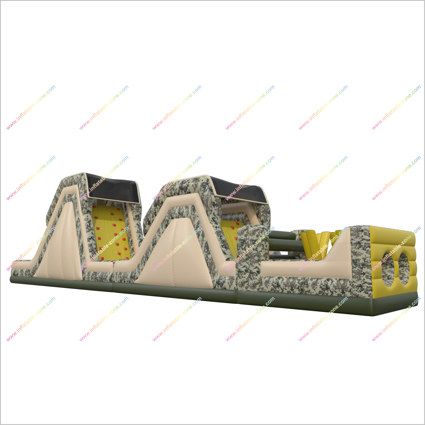 Long Boot Camp Inflatable Obstacle Course Camo Inflatable Special Ops Challenge Obstacle Course Near Me Outdoor - Inflatable-Zone