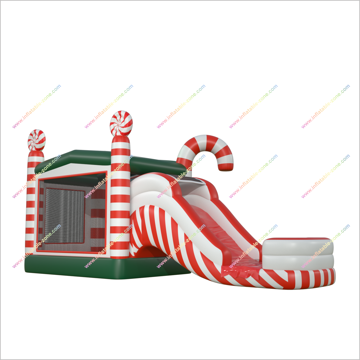 Christmas Candy Cane Bounce House And Water Slide Combo Bouncy Castle And Pool Inflatable Water Slide Rental Near Me - Inflatable-Zone