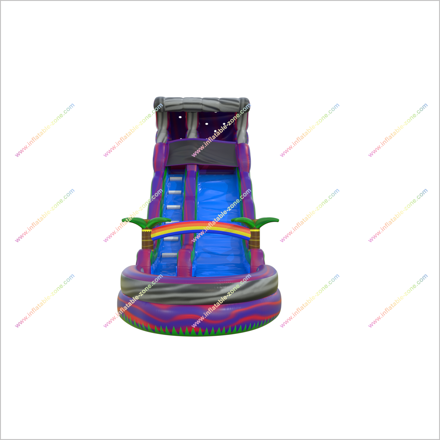 Purple Tropical Crush Inflatable Waterslide Pool Blow Up Party Jump And Slide Inflatables Near Me - Inflatable-Zone