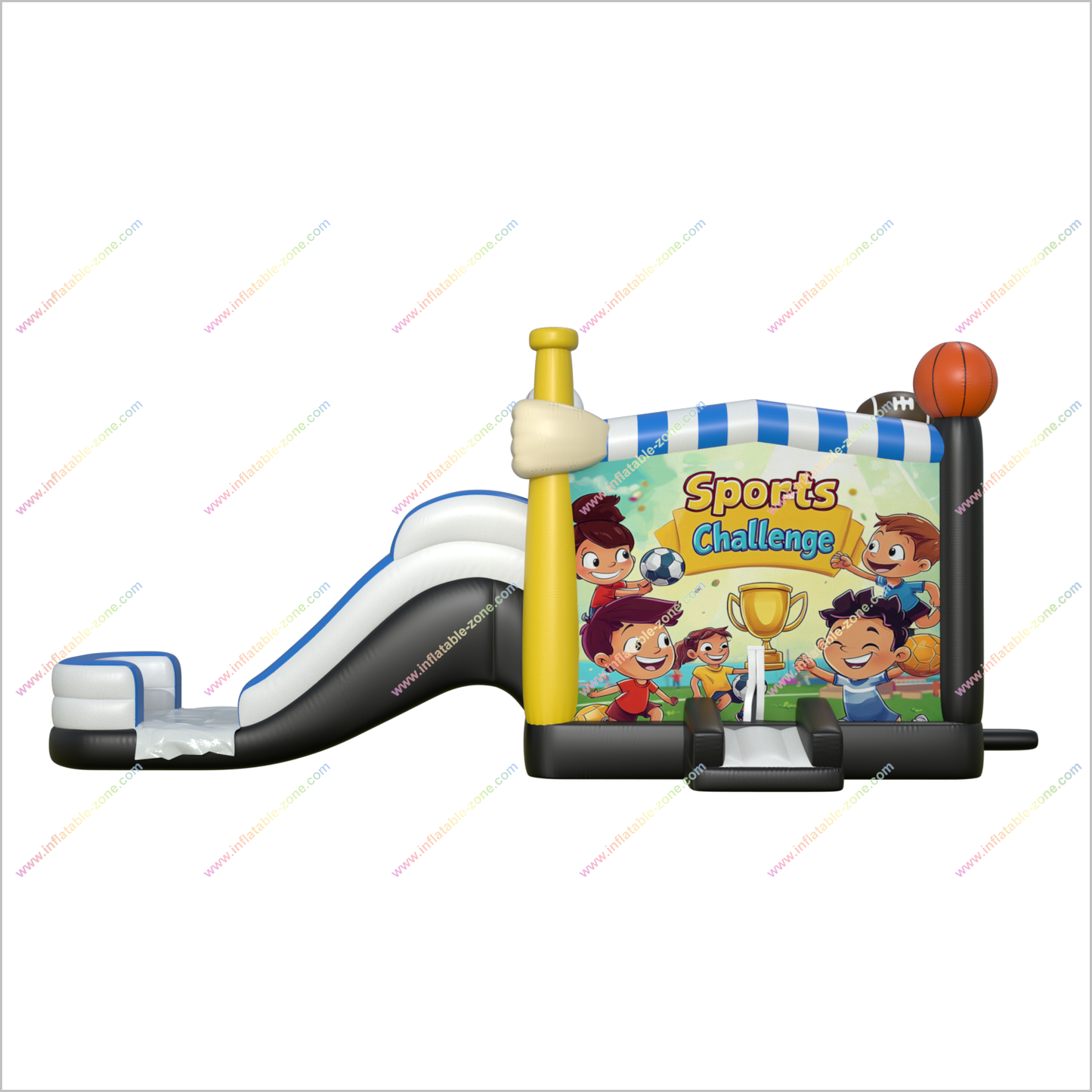 Inflatable Combo Bouncers Water Slide And Jumping Castle Sport Challenge Bounce House Water Slide For Sale - Inflatable-Zone