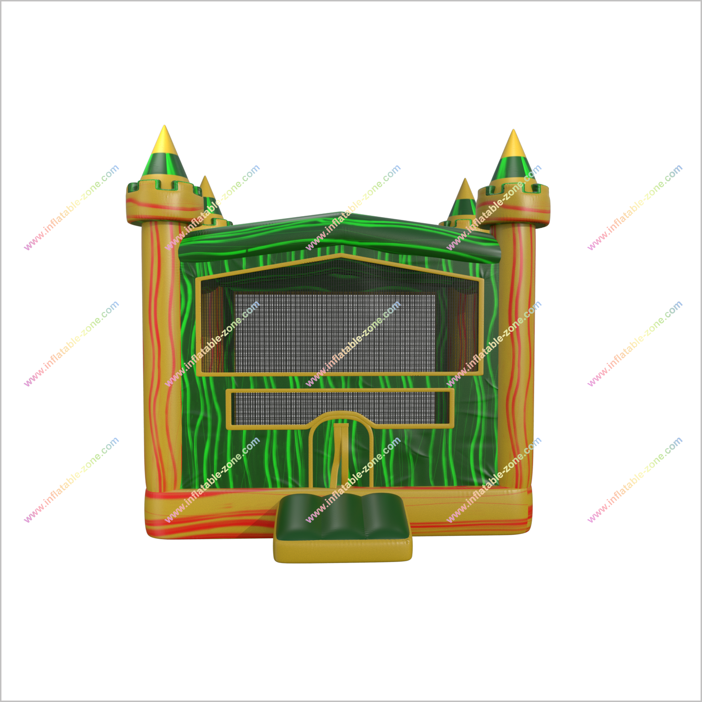 Jungle Castle Inflatable Bouncing House Marble Yellow And Green Inflatable Jumper Party Equipment Rental - Inflatable-Zone