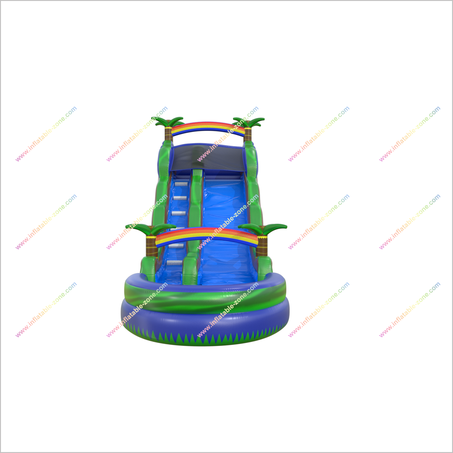 Inflatable Jungle Water Slide Bouncy Jump Castle Bouncer Outdoor Inflatable Palm Trees Water Slide Pool - Inflatable-Zone