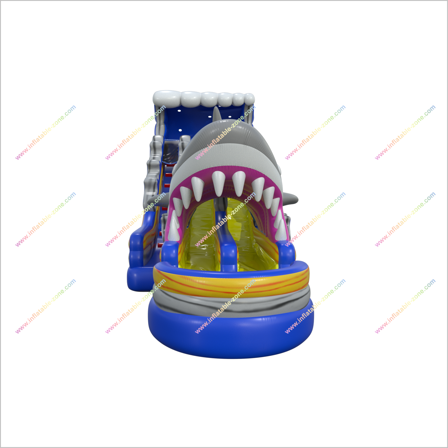 Giant Shark Inflatable Pool Water Slide Sunny Fun Entertainment Inflatable Dual Lane Water Slide For Yard - Inflatable-Zone