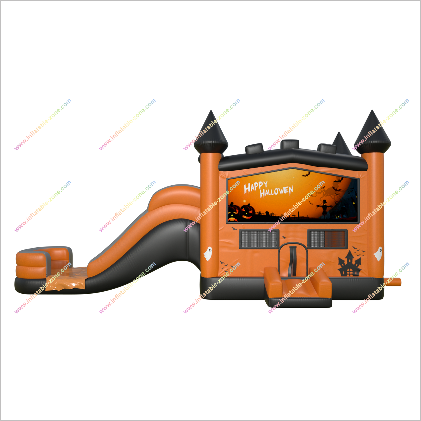 Pumpkin Happy Halloween Inflatable Bounce House With Water Slide Buying A Jumping Castle Inflatable Water Slide Into Pool - Inflatable-Zone