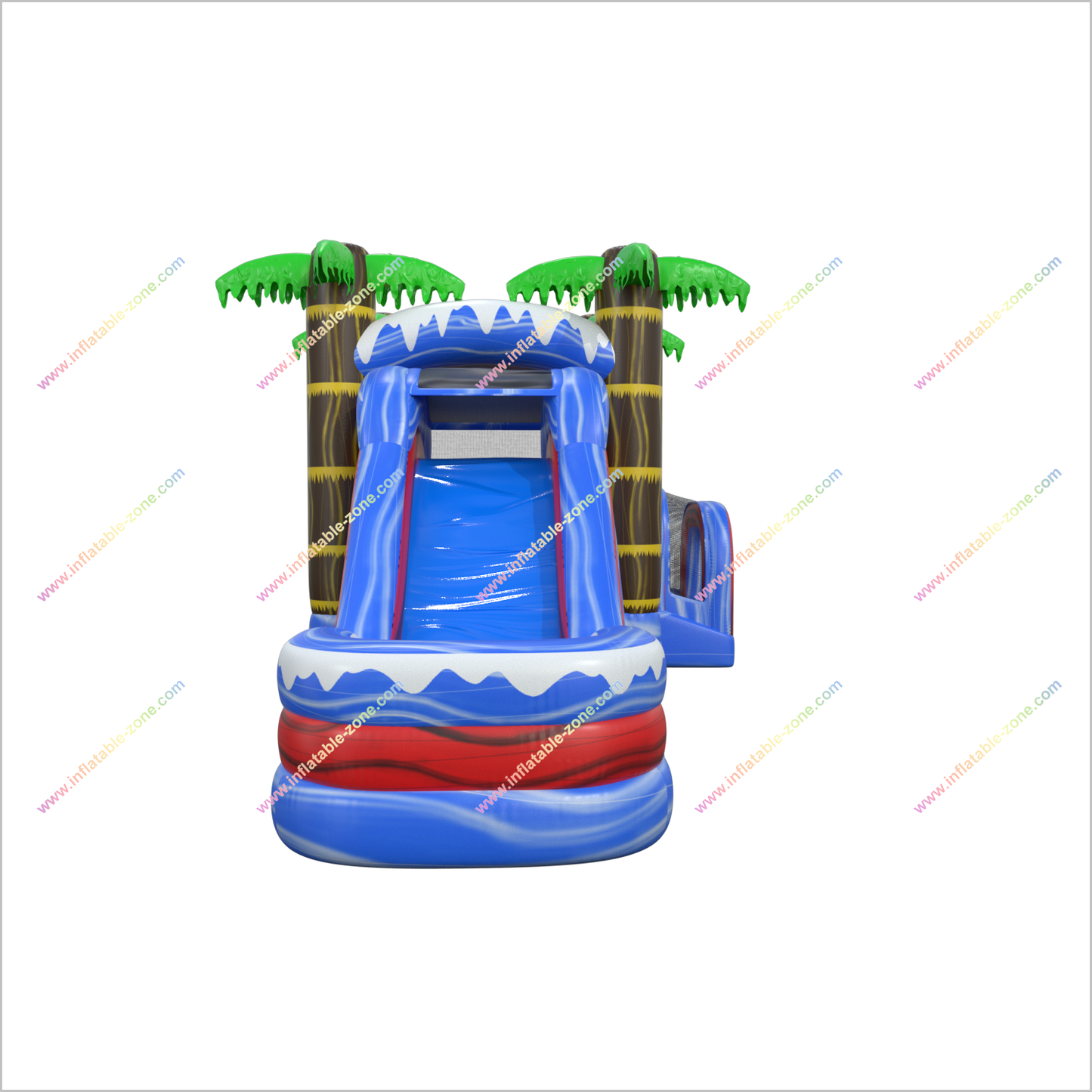 Rent A Bouncy Castle Combo Jumper Palm Tree Bounce House With Slide Small Inflatable Pool - Inflatable-Zone