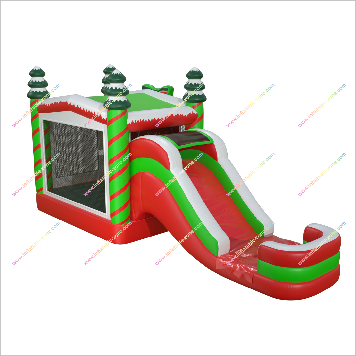 Inflatable Bouncy Castle And Water Slide Very Merry Christmas Party Water Bounce House And Slide Combo Pool - Inflatable-Zone
