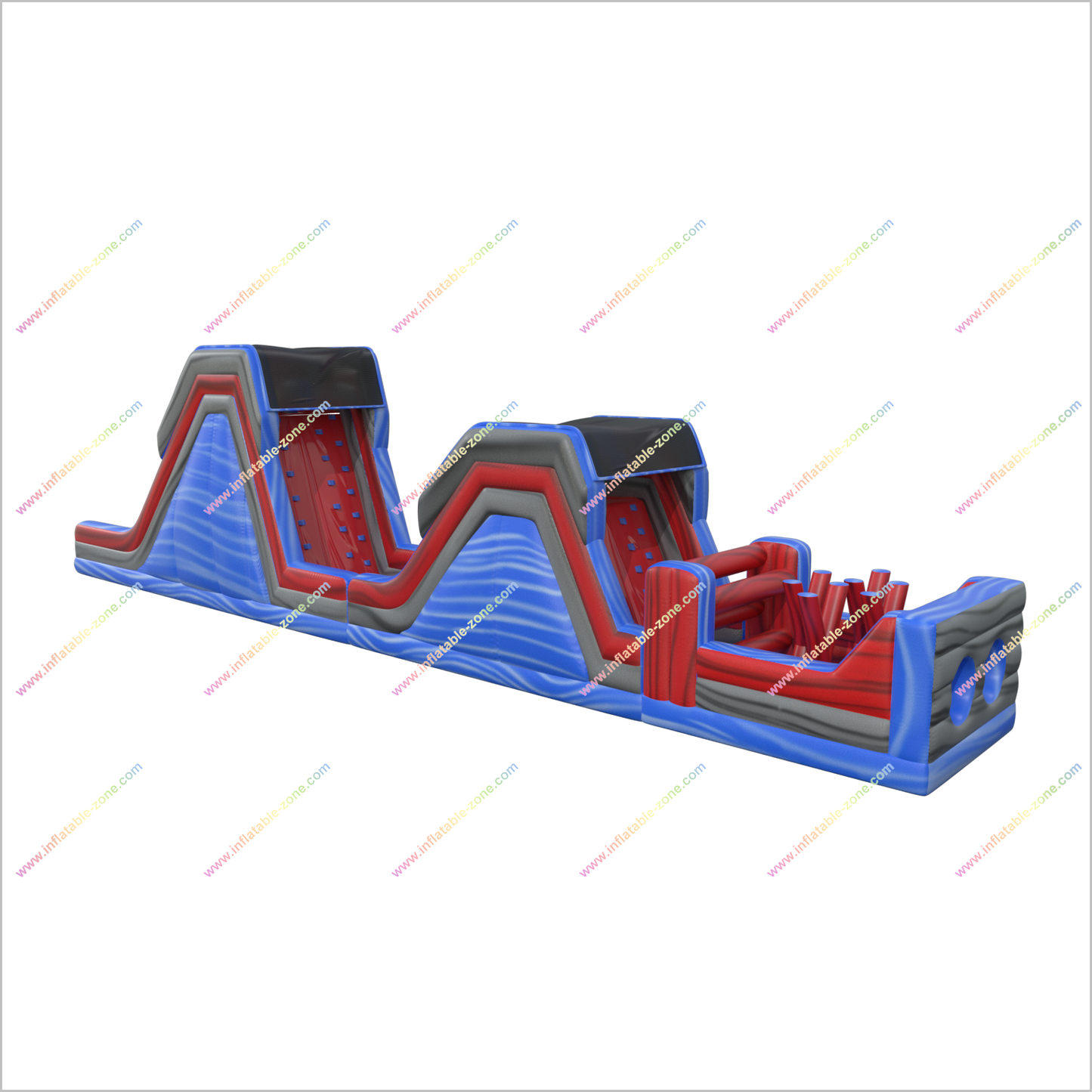 Blue Rush Lava Obstacle Course Birthday Party Commercial Jumping Inflatable Mega Obstacle Course For Backyard - Inflatable-Zone