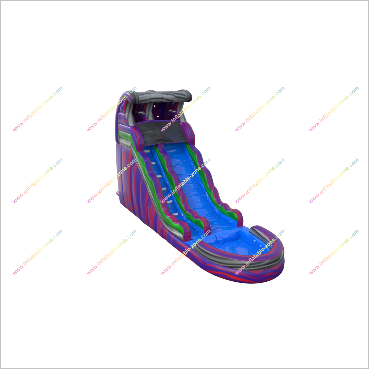 Purple Wave Inflatable Water Slide Liquid Magma Single Lane Water Slide Pool Inflatable Water Jumper - Inflatable-Zone
