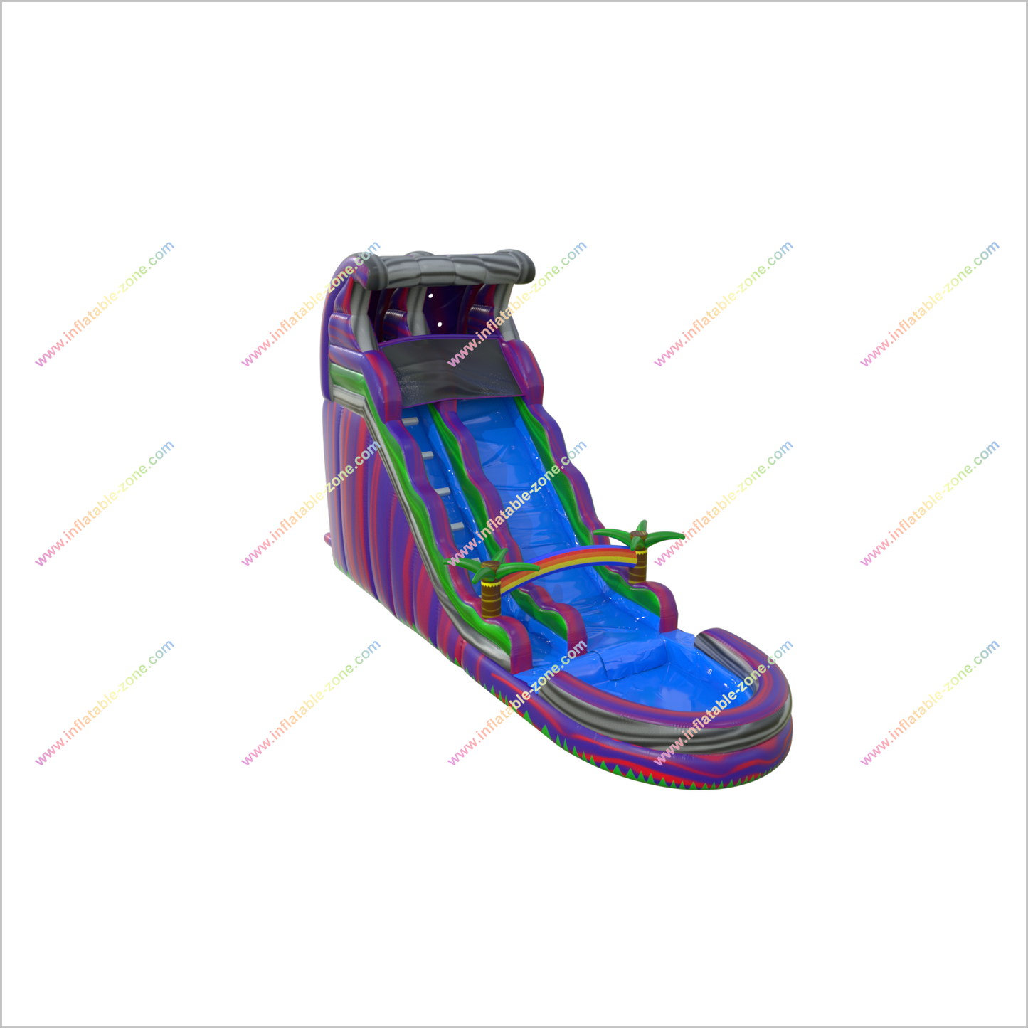 Purple Tropical Crush Inflatable Waterslide Pool Blow Up Party Jump And Slide Inflatables Near Me - Inflatable-Zone