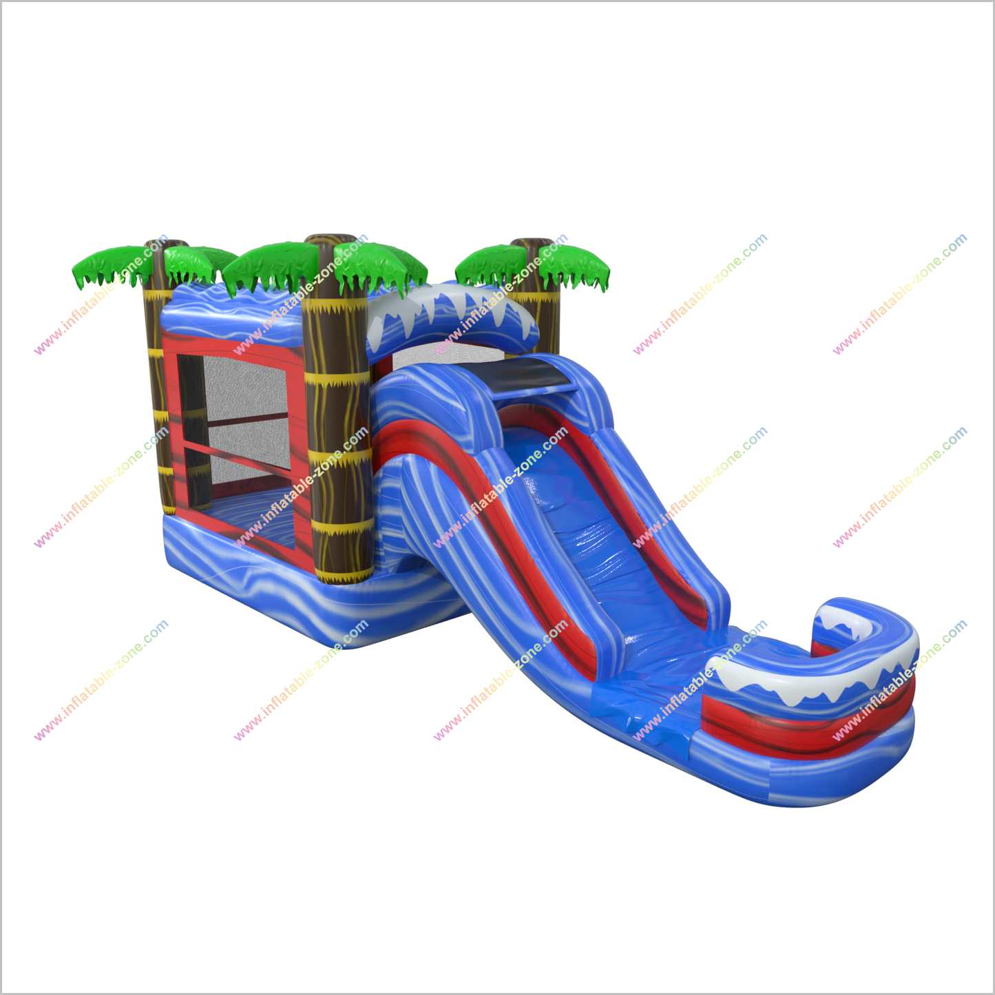 Rent A Bouncy Castle Combo Jumper Palm Tree Bounce House With Slide Small Inflatable Pool - Inflatable-Zone