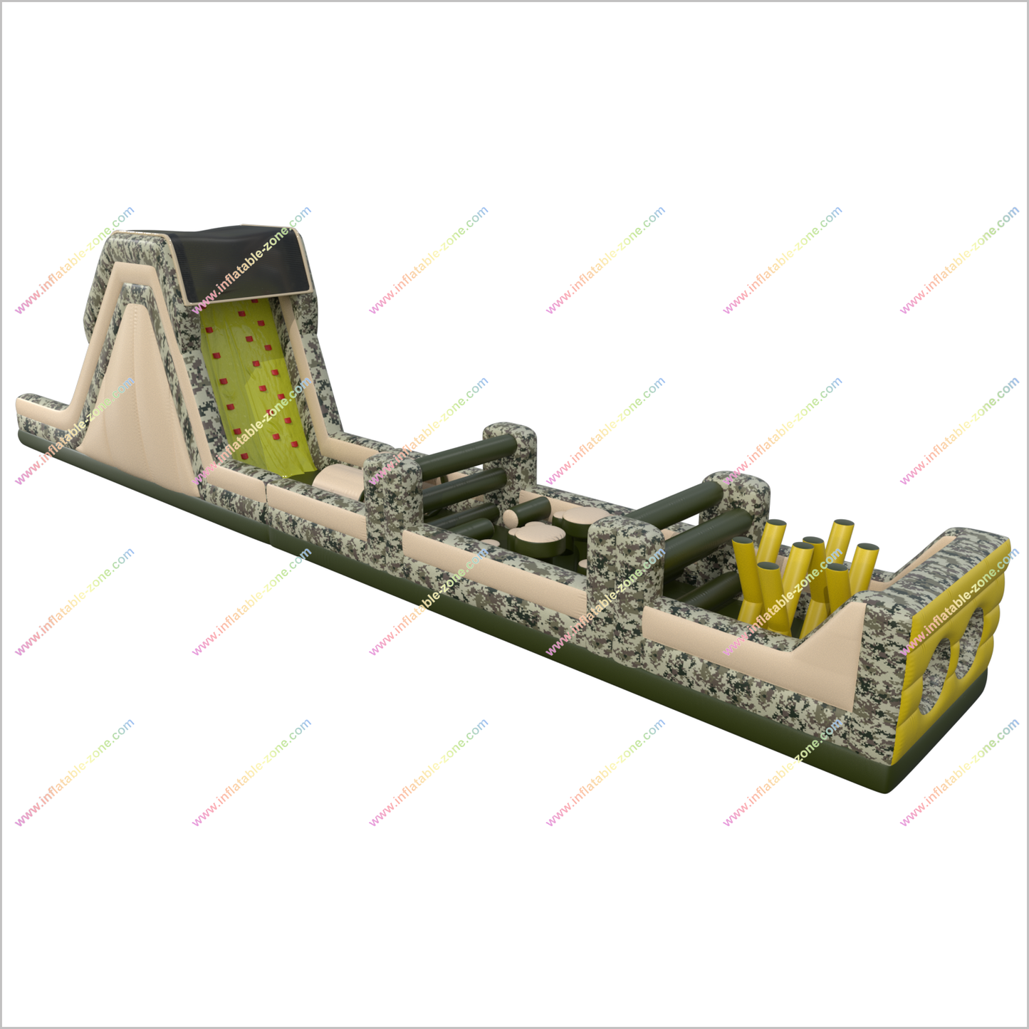Army Inflatable Assault Course Inflatable Obstacle Race Commercial Inflatable Obstacle Course With Slide - Inflatable-Zone