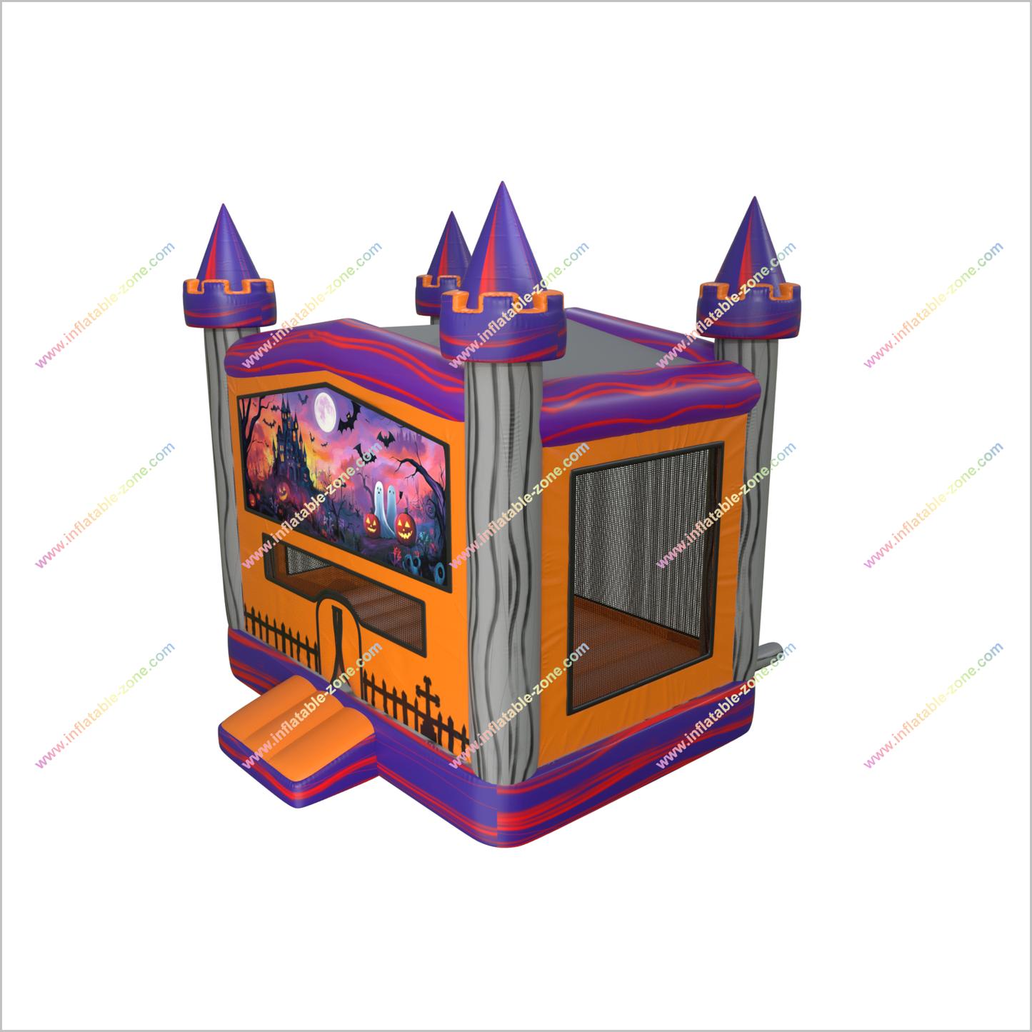 Inflatable Pumpkin Ghost Haunted House Jumping Castle Outdoor Play Structure Halloween Bouncy House Rental - Inflatable-Zone