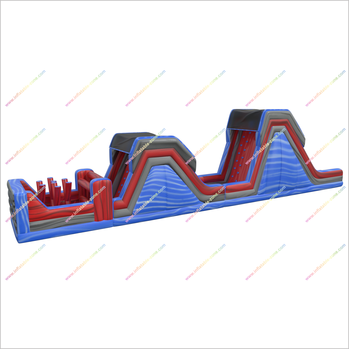 Blue Rush Lava Obstacle Course Birthday Party Commercial Jumping Inflatable Mega Obstacle Course For Backyard - Inflatable-Zone
