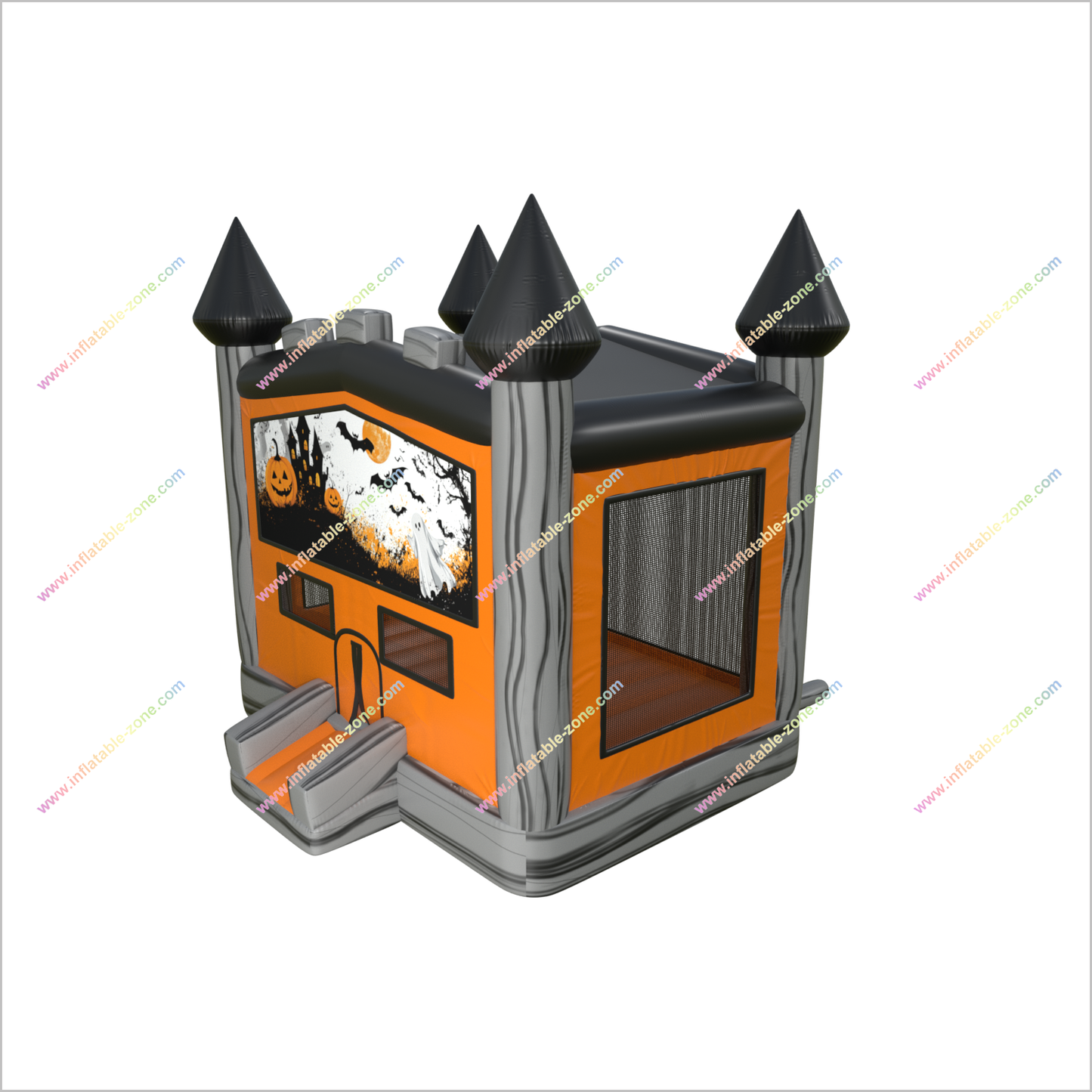 Small Commercial Bouncy Castle Ghost Face Pumpkin Halloween Theme Bounce House Indoor Inflatable Play Area - Inflatable-Zone